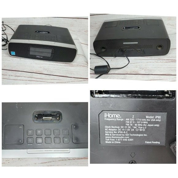 iHome Model Ip90 am/FM alarm Clock Radio For IPhones Docking Station - Picture 1 of 11